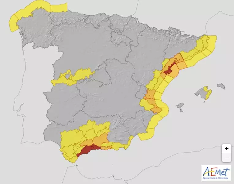 Opnieuw code rood in Spanje